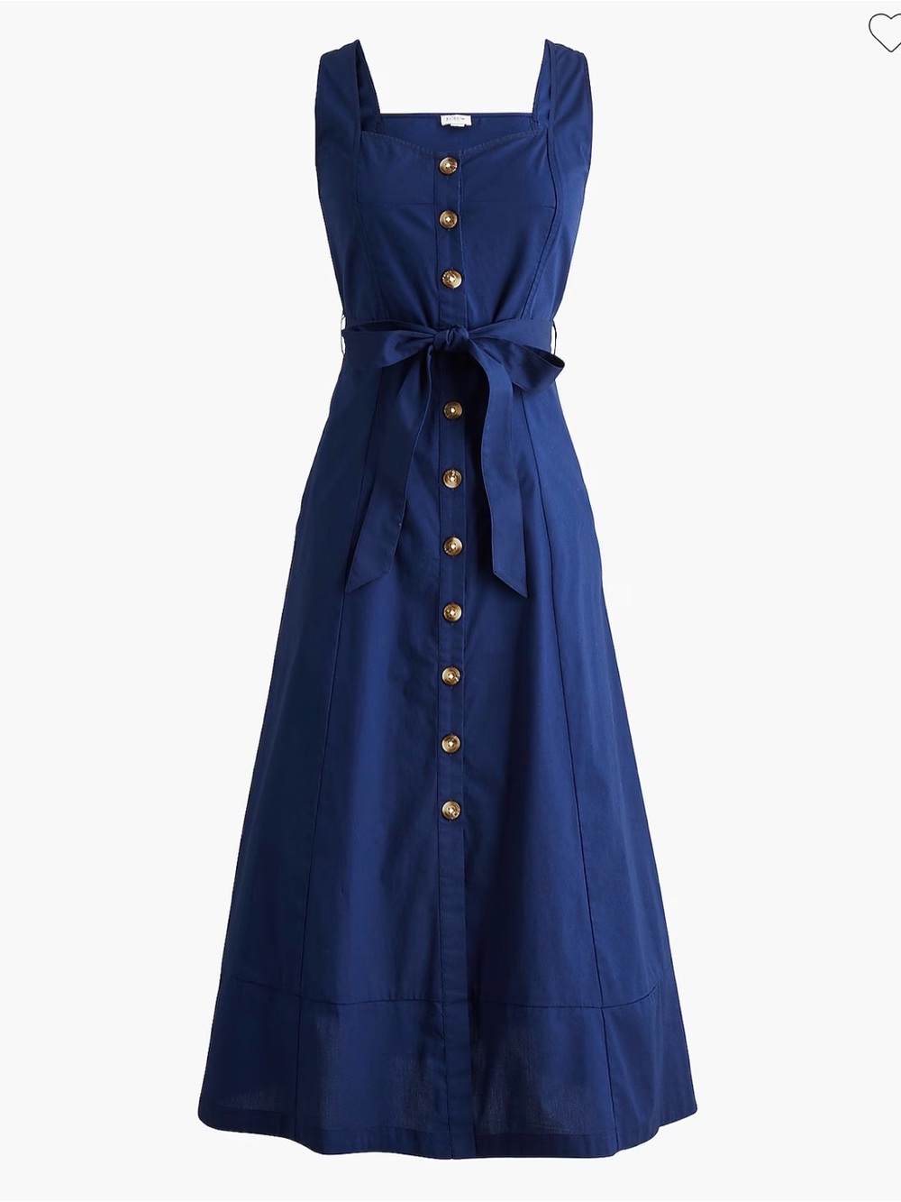 J. Crew Factory Button-front Belted Midi Dress size 4 in Antique Navy. (No belt)
